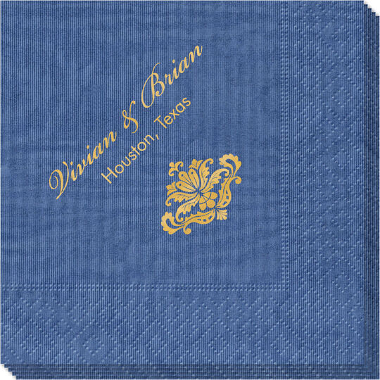 Simply Ornate Scroll Moire Napkins